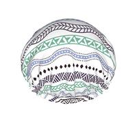 Tribal And Ethnic Themes Waterproof Shower Cap,Elastic Bathing Hair Cap Environmental Protection Hair Bath Caps, Double WaterproofBathing Shower Hat