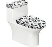 Tribal Arrow Print Stretchy Toilet Lid and Tank Cover Set-Soft Elastic Bathroom Decor for U Shape Oval