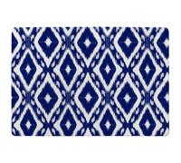 Tribal Art Ikat Ogee In Traditional Classic Blue Designer Rug Benjamin Tate Design Natural Large