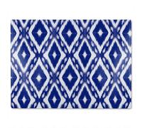 Tribal Art Ikat Ogee In Traditional Classic Blue Glass Chopping Board Benjamin Tate Design Natural One Size