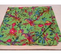 Tribal Asian Textiles Hand Made Bird Print King Size Kantha Quilt , Kantha Blanket, Bed Cover, King Kantha bedspread, Bedding Kantha Size 90 Inch x 108 Inch