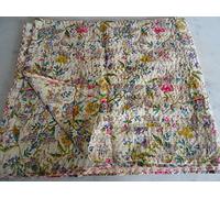 Tribal Asian Textiles Multicolor Paisley PARADISE Print King Size Kantha Quilt, Kantha Blanket, Bed Cover, King Kantha bedspread, Bohemian Bedding Kantha Size 90 Inch x 108 Inch 02