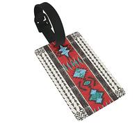 Tribal Aztec Geometric Pattern 2 PC PVC Luggage Tags Privacy Cover Silicone Luggage Tags Travel Suitcase Tags Travel Accessories