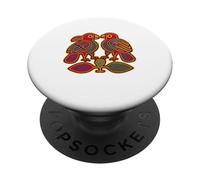 Tribal Birds Colorful Guna Mola Art Design traditional PopSockets Adhesive PopGrip