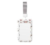 Tribal Bull Skull On White Print Id Card Holder,Badge Holder with Lanyard,Work Pass Protector for Office Staff School Nurse