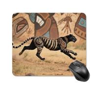 Tribal Cheetah Mouse Pad Square Mice Mat Waterproof Computer Mousepad with Non-Slip Rubber Base Wireless Mice Pad for Laptop Office Home Personalized Gaming Mousepad 25 * 30cm