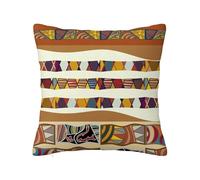 Tribal Decorative Throw Pillow Covers with Hidden Zipper,Folk Cultural Trippy Boho,Shrink Free Pillow case for Couch Sofa Bedroom Car Living Room,Brown 22 x 22 inch