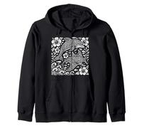 Tribal Dolphin and Manta Ray, Sea, Ocean Life Artwork Zip Hoodie