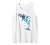 Tribal Dolphin Ocean Design Blue Animal Tank Top
