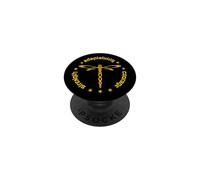 Tribal Dragonfly Attributes Totem Spiketail Yellow PopSockets Adhesive PopGrip