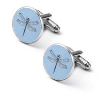 Tribal Dragonfly Mens Classic Cufflinks Custom Shirt Cuff Links Jewelry Accessories for Business Wedding 0.7" 0.8"