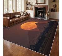 Tribal Egyptian Door Mat Indoor, Washable Egypt Pyramids Rug 50x80 cm, Non Slip Low Pile Area Rugs for Entrance, Kitchen, Bedroom, Home Decor QAZ84