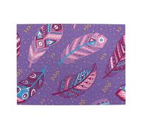 Tribal Feathers In Blue Pink And Purple,500 Pieces Puzzles for Adults-Wooden Jigsaw Puzzle for Adults Elderly