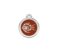 RedDingo Cat Brand Brown Tribal Fish Customizable S 20Mm Stainless Steel