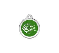 RedDingo Cat Brand Tribal Fish Green 20Mm Engravable, Stainless Steel S