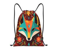 Tribal Fox Red Orange Swimming Bag Lightweight String Bag Durable Sports Backpack For Trainer Beach Holiday 36X42Cm