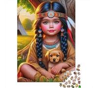 Tribal Girl 1000 Piece Jigsaw Puzzle For Adults Educational Games Stress Relief Puzzle Cultivate The Spirit of Teamwork for Men, Women, Elders, Seniors 500pcs (52x38cm)