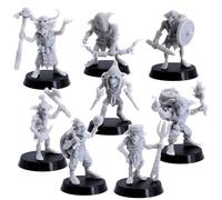 Tribal Goblin Tribe Unit Miniature Figure for 32mm Dungeons and Dragons Miniature Gaming, Tabletop Games Kobold Bundle Pack Fantasy TTRPG Role Playing Games