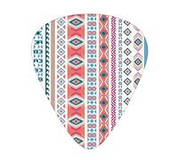 Tribal Guitar Picks 12 Pack Universal ABS Guitar Picks,Geometric Ethnic Motifs Pattern Vertical Striped Background Native American Design,for Acoustic and Electric Guitar