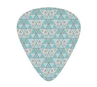 Tribal Guitar Picks 12 Pack Universal ABS Guitar Picks,Geometric Primitive Style Ethnic Themed Authentic Triangles in Color Palette,for Acoustic and Electric Guitar