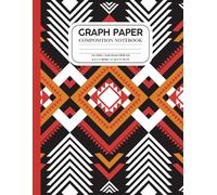 Tribal Impact Graph Paper Notebook - 8.5” x 11” | 100 Pages | Quad Ruled 4x4: Bold Black & Red Geometric Design