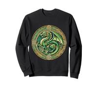 Tribal Irish Green Celtic Knot Fantasy Celtic Dragon Sweatshirt