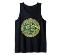 Tribal Irish Green Celtic Knot Fantasy Celtic Dragon Tank Top