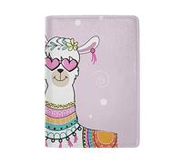 Tribal Llama Enthic Alpaca On Light Pink Genuine Leather Travel Passport Covers, Microfiber Travel Cards Wallet Holder Case Protector for Women and Men