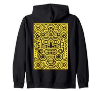 Tribal Mask Aztec & Mayan Art Polynesian Tiki Indigenous Zip Hoodie