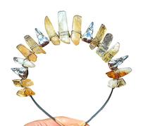 Tribal Metal Crow Jewelry Headband Clear For Crystal Hairband Gothic Festival Party Witch Headdress