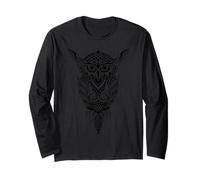 Tribal Night Owl - Retro Vintage Wisdom Nature Animal Bird Long Sleeve T-Shirt