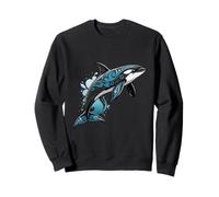 Tribal Orca Design with Ocean Blue Accents Sweatshirt