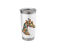 Tribal Patchwork Giraffe Lover Stuff Mosaic Vintage Giraffe Stainless Steel Insulated Tumbler