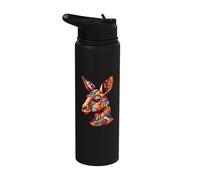 Tribal Patchwork Kangaroo Lover Stuff Vintage Kangaroo Stainless Steel Insulated Water Bottle