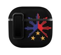 Tribal Philippines Filipino Sun And Stars Flag Headphone & Earphone Cases Compatible with Airpod 4 Scratch-Resistant PC Protective Cover with Secure Buckle