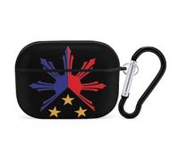 Tribal Philippines Filipino Sun And Stars Flag Headphone & Earphone Cases Compatible with Airpod Pro Scratch-Resistant PC Protective Cover with Keychain Black-style-15