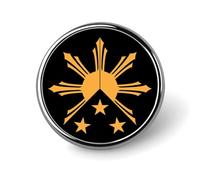 Tribal Philippines Filipino Sun and Stars Flag Novelty Pin Badge Lapel Pin Brooch Badge Tie Jewelry Decor for Hats Jackets Shirts