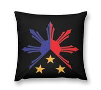 Tribal Philippines Filipino Sun And Stars Flag Plush Pillowcases Soft Throw Pillow Covers Body Cushion Protective Case for Sofa Car Home Decor 26 "x26 "