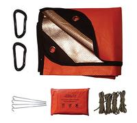 Tribal Produce Extra Tough Edition Multi-Purpose Reusable Emergency Thermal Blanket Kit (Orange) - Strong Aluminium Reflective Blanket, 2 Carabiners, 4 Steel Pegs, 4 Cords and Waterproof Pouch