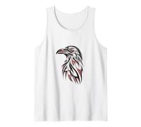 Tribal Raven Flame Art in Red and Black Tank Top