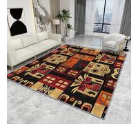 Tribal Rug 120cm - Tribal Rug - Aztec Ethnic African Rugs, Southwestern Geometric Rustic Carpet, Washable Rug Non Slip Low Pile Soft Small Area Rugs, Tribal Home Decor Gifts, 50 X 80 cm