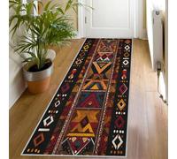 Tribal Runner Rug 65 x 240 cm, Aztec Hallway Runner Rug, Southwest Native Western Washable Non Slip Long Carpet, Floor Mat, Kitchen Bedroom Living Room Hall Entrance Decor （f3Q80）