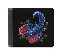 Tribal Scorpion Scorpio Zodiac Tattoo Bifold Wallet PU Leather Pocket Wallet Slim Purse for Women Men Gifts