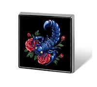 Tribal Scorpion Scorpio Zodiac Tattoo Brooch Pins for Men Women Square Badge Collar Lapel Pins for Dress Jacket Accessories