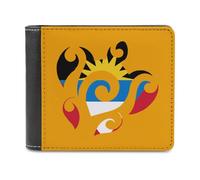 Tribal Sea Turtle Antigua and Barbuda Flag Men's Wallets Minimalist Bifold Wallet Leather Card Cases Casual Coin Purse