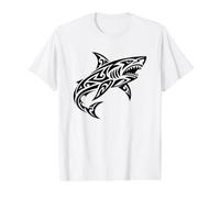 Tribal Shark Ocean Maori Style Value Graphic T-Shirt, Men, White, XL