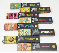 Tribal Soul Incense Smudge Sticks - 8 Fragrances - White Sage, Palo Santo, Lavender, Copal, Mirra with JRose Incense Holder - Complete Aromatherapy Set