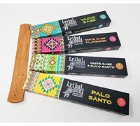 Tribal Soul Incense Smudge Sticks - White Sage & Lavender, Palo Santo, White Sage with JRose Incense Holder - Natural Aromatherapy Scents TS4