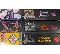 Tribal Soul Incense Sticks (3 Packs x 15g) - Hand-rolled in India, Natural & Aromatic Scents for Cleansing, Meditation: (Cleansing Set A)