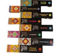 Tribal Soul Incense Sticks 8 Pack with JRose Burner - Palo Santo, Sandalwood, Frankincense, Mirra, White Sage, Lavender, Sweetgrass Cedar, Cinnamon - Long Lasting Aromatic Smudge Set
